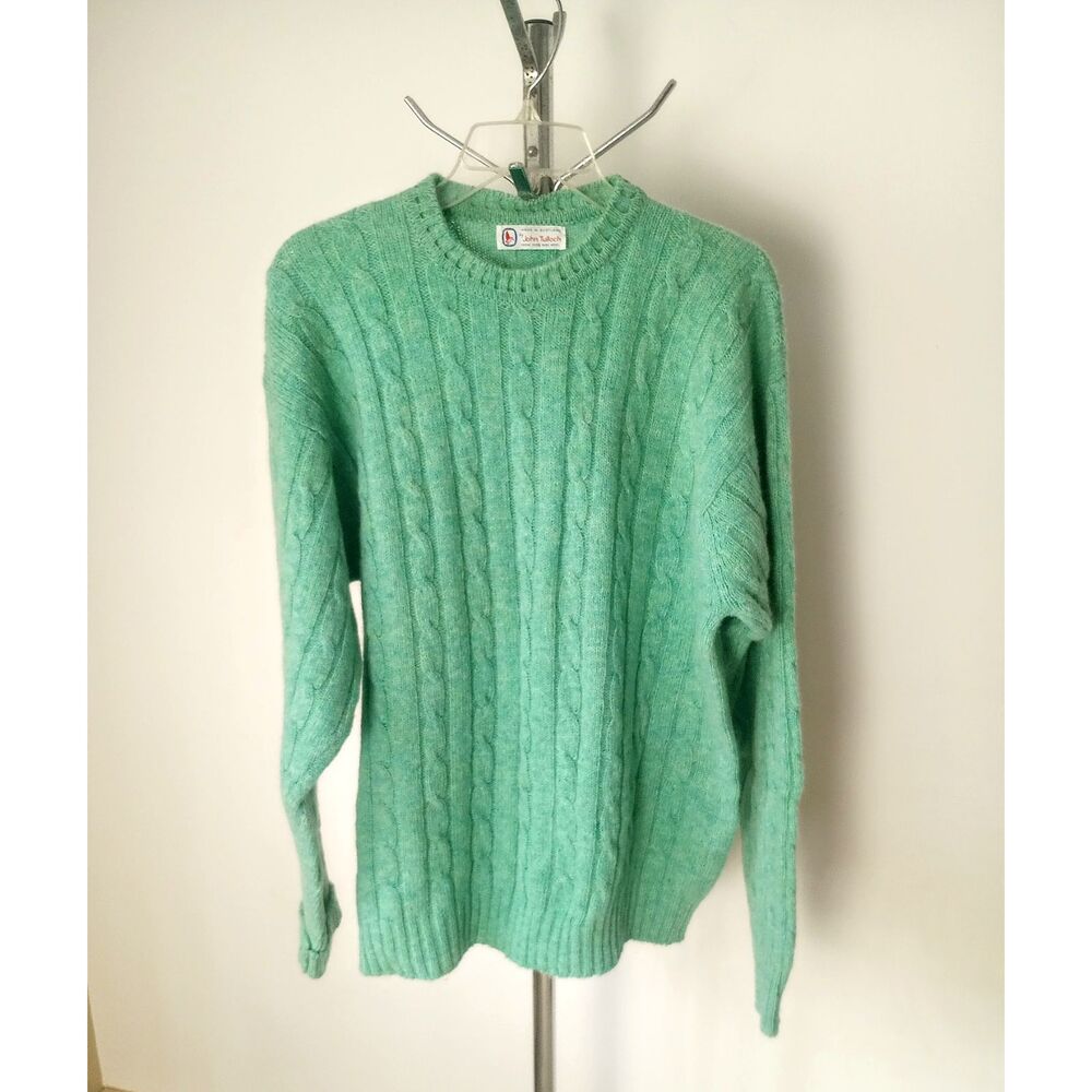 Vintage Men's 100% Wool Cable Knit Sweater by John Tulloch / "Made in Scotland"